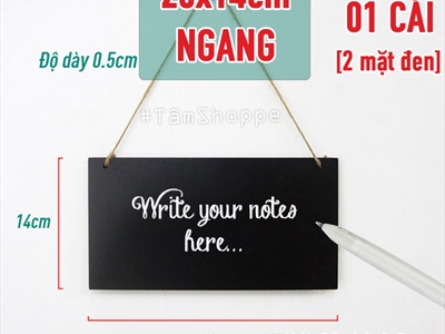 Bảng đen viết phấn chữ nhật treo tường nhiều cỡ [2 mặt - kèm dây] BANGDEN-18